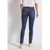 Slim-fit-Jeans STREET ONE, Damen, Gr. 30, Länge 32, blau (mid blau random washed), Jeans, 79% Baumwolle, 15% Polyester, 4% Elastomultiester, 2% Elasthan, unifarben, casual, lang, Jeans, Middle Waist
