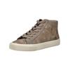 Sneaker GEOX "Geox Sneaker Lederimitat", Damen, Gr. 41, grau (taupe), Lederimitat, casual, Schuhe