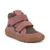 Barfußschuh FRODDO "BAREFOOT TEX AUTUMN", Kinder, Gr. 34, rosa (rosa, grau), Veloursleder, Textil, colorblocking, modisch, Schuhe, Klettschuh, Winterstiefel mit TEX-Membrane