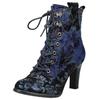 High-Heel-Stiefelette LAURA VITA "LAURA VITA Stiefelette Veloursleder/Textil", Damen, Gr. 35, blau (dunkelblau), Veloursleder, Textil, casual, Schuhe