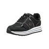 Sneaker TAMARIS "Tamaris Sneaker Lederimitat/Textil", Damen, Gr. 41, gold (schwarz, gold), Lederimitat, Textil, casual, Schuhe