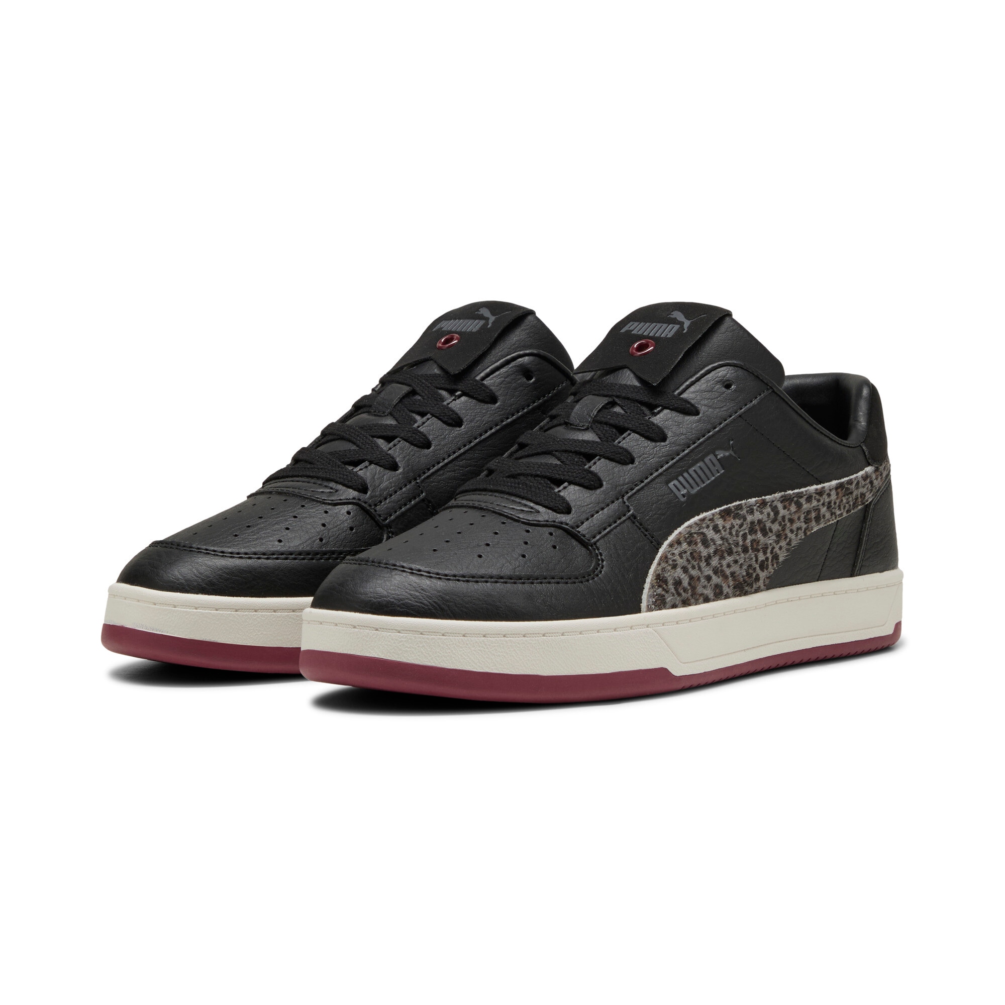 Sneaker PUMA "CAVEN 2.0 ANIMAL FLAIR", Damen, Gr. 38, schwarz-weiß (puma weiß, puma schwarz), Synthetik, mehrfarbig, Schuhe Sneaker