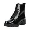 Schnürstiefelette GABOR "Gabor Stiefelette Leder", Damen, Gr. 38, schwarz (schwarz lack), Leder, casual, Schuhe