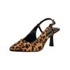 Slingpumps BUFFALO "Buffalo Pumps Lederimitat", Damen, Gr. 39, braun (leopard), Lederimitat, casual, Schuhe