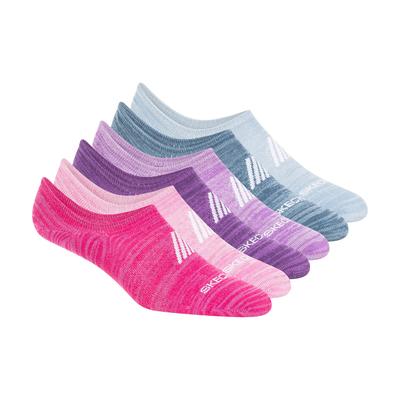 Skechers Women's Super Soft No Show Liner Socks - 6 Pack | Size Medium | Magenta | Spandex