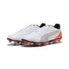 Fußballschuh PUMA "KING PRO FG/AG Fußballschuhe Erwachsene", Gr. 42.5, weiß silber glowing rot metallic, Obermaterial: Synthetik; Futter: Textil, Synthetik; Innensohle: Textil; Laufsohle: Synthetik, Schuhe