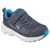 Sneaker SKECHERS "SKECHERS ELITE SPORT TREAD", Kinder, Gr. 33, grau (grau, blau), Lederimitat, sportlich, Schuhe, Trekkingschuh mit waterproof, Größenschablone zum Download