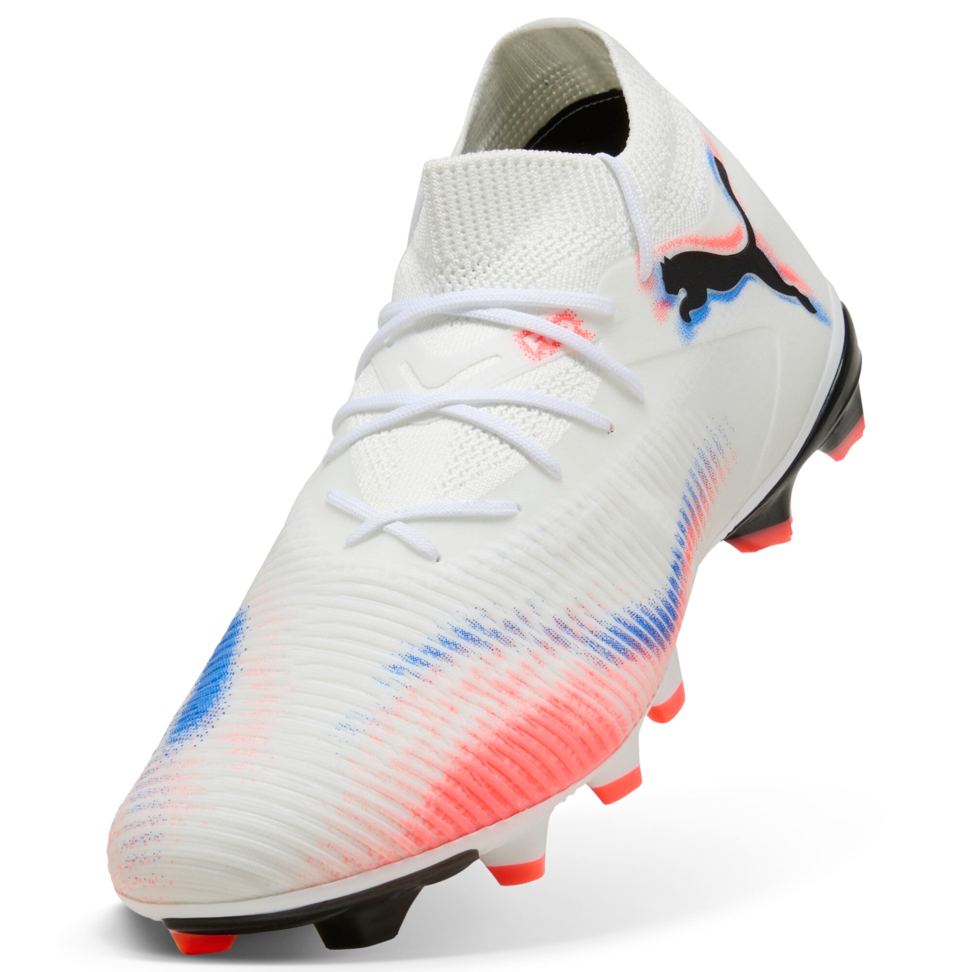 Fußballschuh PUMA "FUTURE 8 MATCH FG/AG", Gr. 44,5, puma weiß, puma schwarz, glowing rot, Synthetik, Schuhe, für Rasenplätze