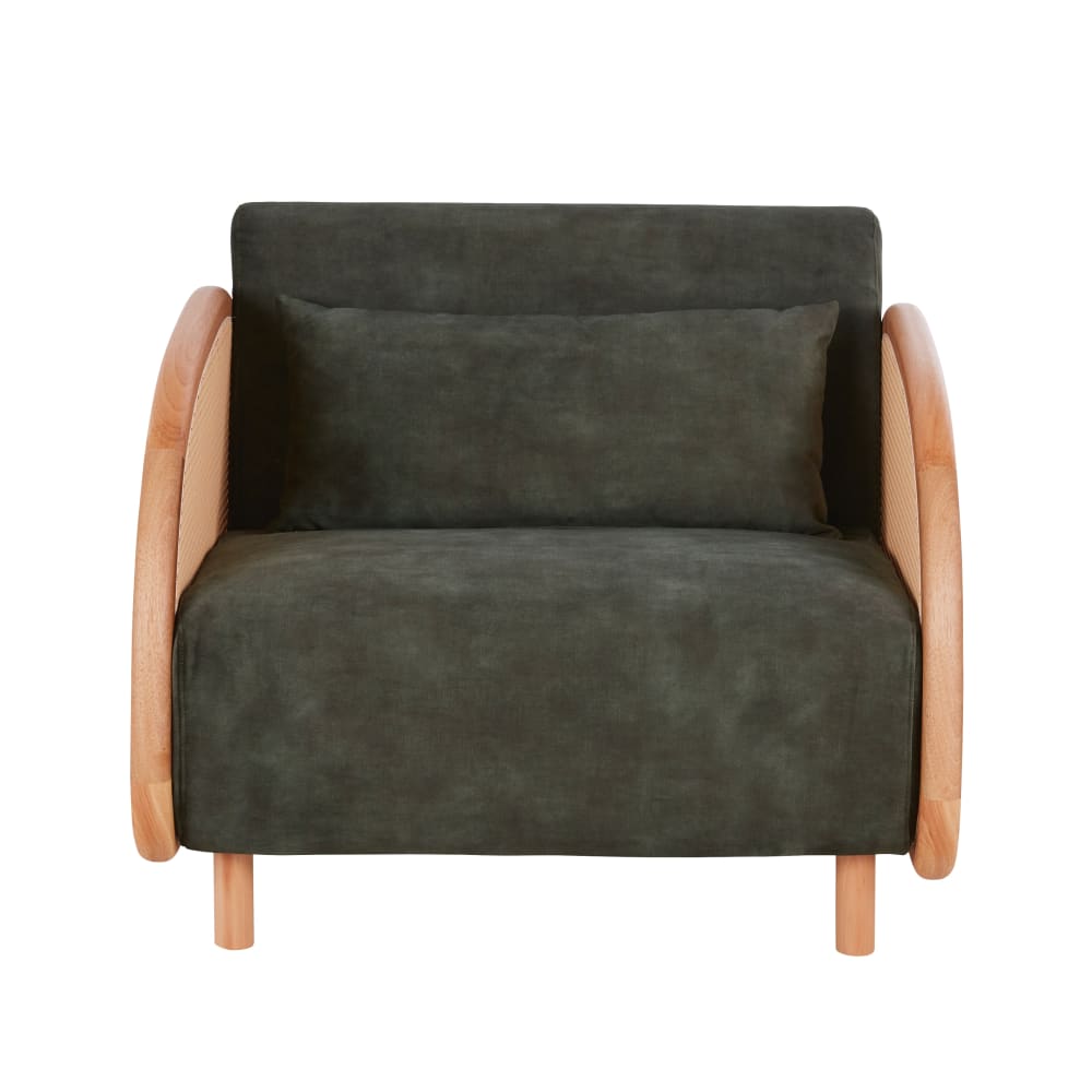 Canapé clic-clac 1 place en velours vert