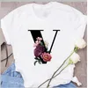 A B C D E Englisch Alphabet Print T Shirt Frauen Neue Sommer Paare Liebhaber Weibliche T-Shirt Harajuku Casual Schwarz Tops T-shirts