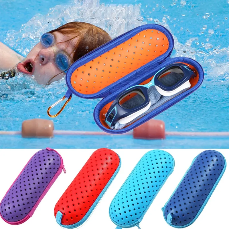 EVA Weiche Schwimmbrille Organizer Schutz Brillenetui Schwimmausrüstung Atmungsaktive Entwässerungsloch Tragbare Schutzbrillenabdeckung Image