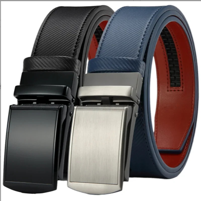 Neue männer Gürtel Automatische Echtes Leder Luxus Gürtel der Männer Männlich Metall Automatische Schnalle Designer Hohe Qualität Taille Gürtel 3,5 cm Image