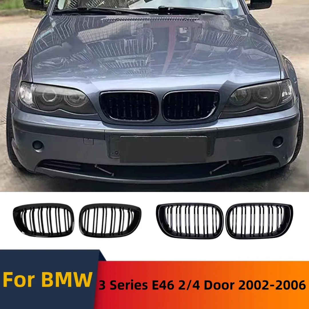 Sport Frontstoßstange Kühlergrill Nierengitter Einlass Grill Haube Mesh Tuning Zubehör für BMW E46 3er 2 4 Tür 2002-2006 Image