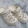 Strass Perlenkette Schuh dekorationen elegante Vintage Silber Schmetterling Clogs Schmuck Luxus All-Match Schuh Charms für Krokodile