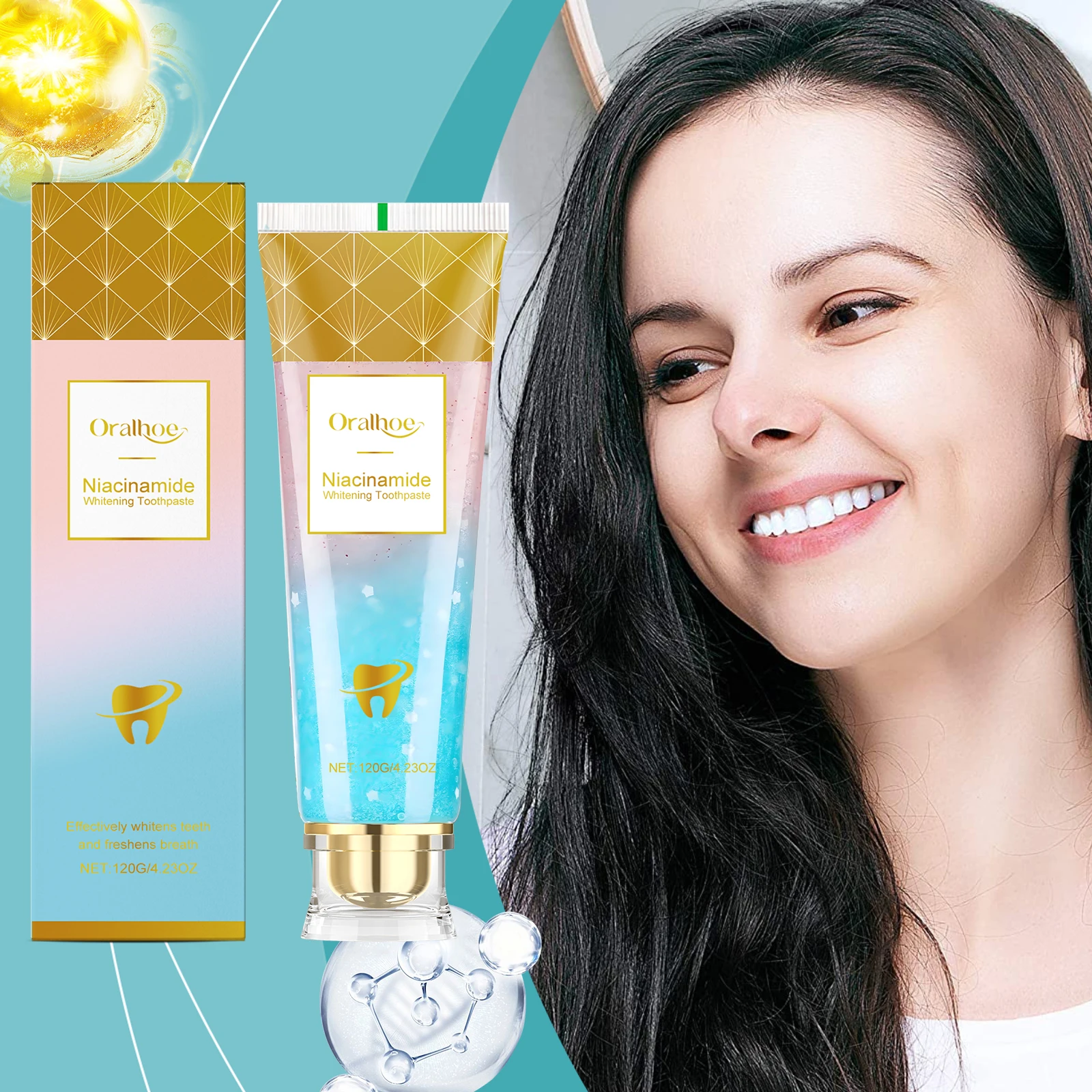 Niacinamid Whitening Zahnpasta Zahnflecken entfernen Schlechte Atem verhindern Mundreinigung Erfrischend Reduziert Plaque Zahnpasta Image