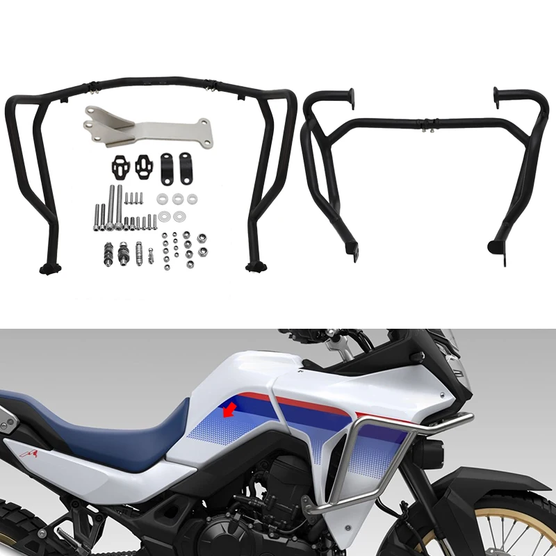 Passend für Honda XL 750 TRANSALP XL 750 Transalp 2023 2024 Motorrad OBERE UNTERE Sturzbügel Motorschutz Schutzrahmen Stoßstangen Image