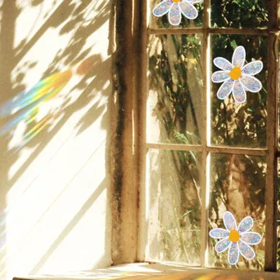 Schmetterling Sonnenblume Fensteraufkleber Sonnenfänger Aufkleber Regenbogen Maker für Zuhause Schlafzimmer Wohnzimmer Dekor Hintergrund Poster Image