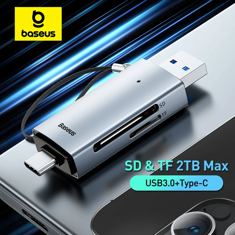 Baseus Kartenleser USB C & USB3.0 zu SD Micro SD TF Speicherkartengerät 104 MB/s 2 TB Smart Card Reader für Laptop-Zubehör Image