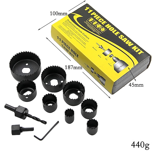 3-18 pz la lavorazione del legno sega a tazza set punta da trapano in acciaio al carbonio 19-127mm foro cutter set per cartongesso soffitto legno sega a tazza kit