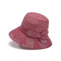 Cappello da pescatore da donna con ricamo floreale e fiocco – cappello da sole leggero in cotone per donna, elegante e casual, perfetto per l'estate e la spiaggia