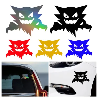 Pokemon Haunter Autoaufkleber, modische Anime-Aufkleber, Heckscheibe, Kofferraum, reflektierende Aufkleber, Aufkleber, Laptop-Dekoration, Zubehör Image
