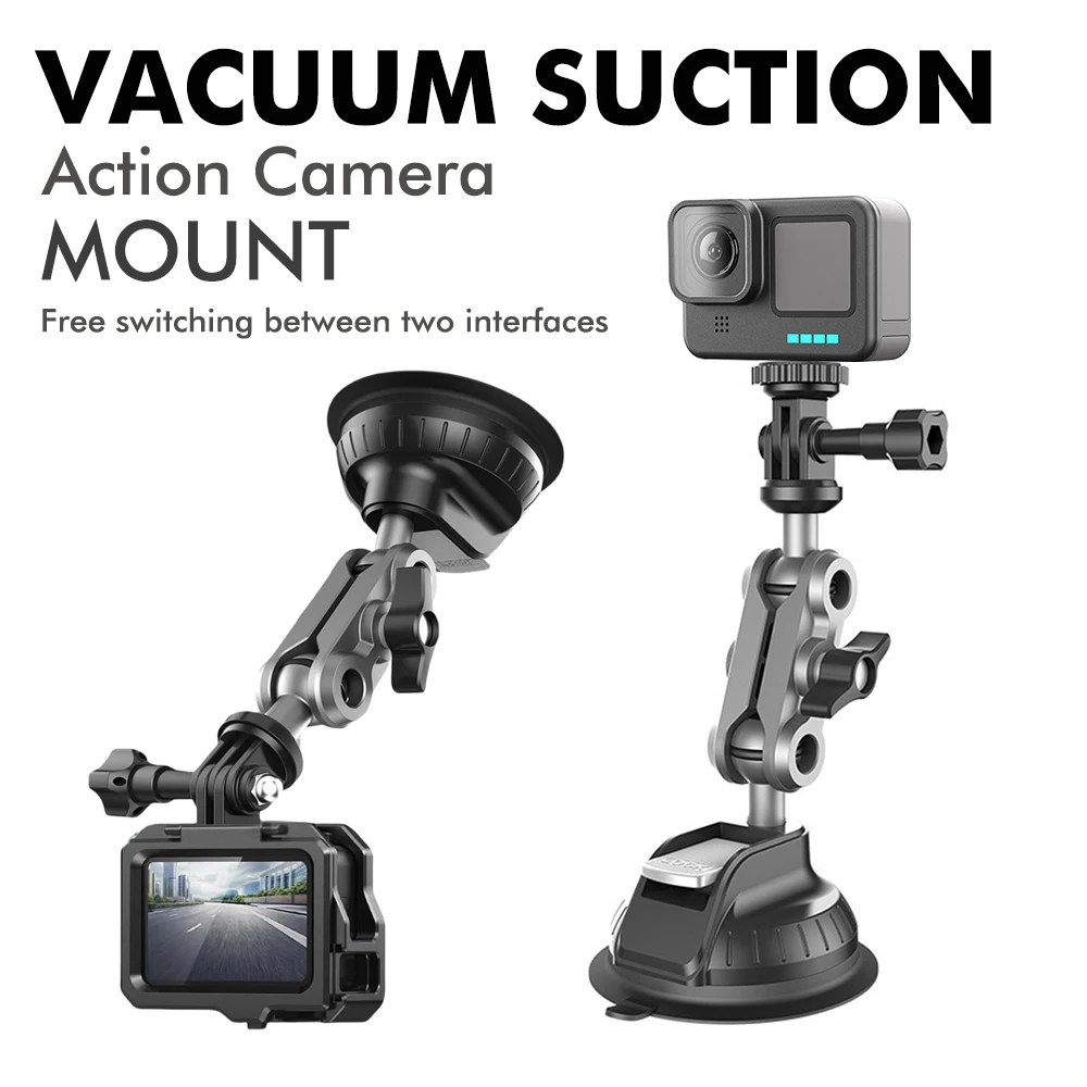 Auto Saugnapf Telefon Action Kamera Halter 1/4 Zoll Action Kamera Dash Cam Telefon Auto Halterung Für Gopro Insta360 DSLR Action kamera Image