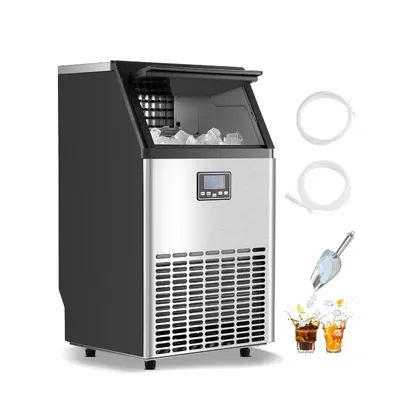 VEVOR 120lbs/24H Commercial Ice Maker, 45 Ice Cubes in 15 Minutes, Freestanding Ice Maker Machine