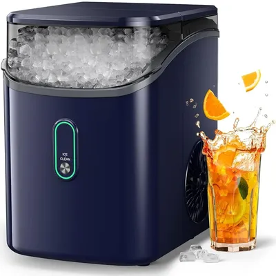 Nugget Ice Maker Countertop, Pebble Ice Maker with Crushed Ice, One-Click Operation Ice Machine with Self-Cleaning, 33lbs/24H f