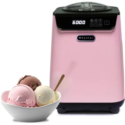 Whynter Ice Cream Maker Machine Automatic 1.28 Qt Upright with Built-In Compressor, LCD Digital Display & Timer, No Pre-Freezing