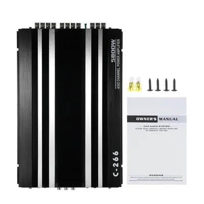 Car Power Amplifier 12V 4 Channel High Power Aluminum Alloy Car Audio Amplifier Black 4*60W