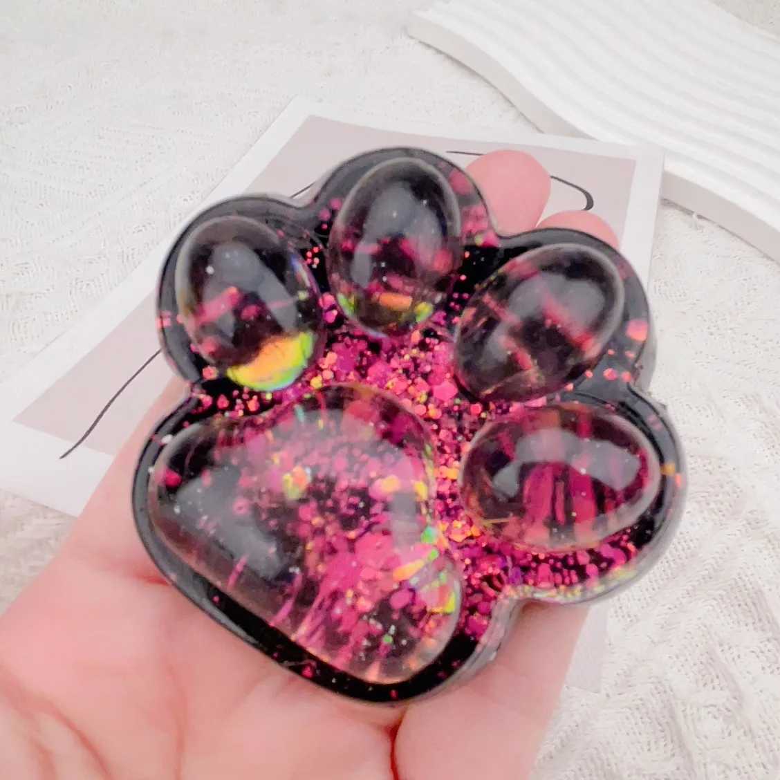 Taba Squishy Arcobaleno Artiglio di gatto Squishy Agitarsi Giocattolo Morbido Zampa di gatto Rimbalzo lento Pizzico Giocattoli di decompressione Adulti Sollievo Spremere Giocattoli