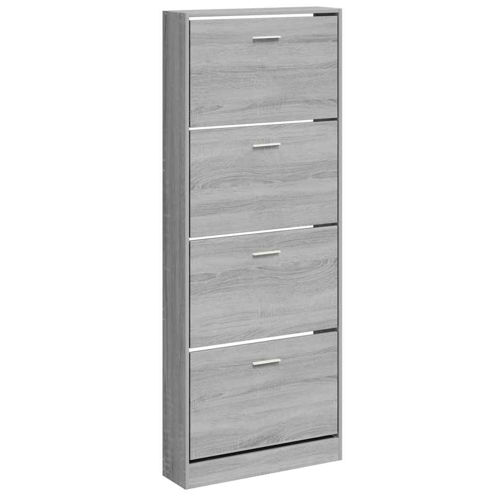 vidaXL Schuhschrank Grau Sonoma 59x17x150 cm Holzwerkstoff Image