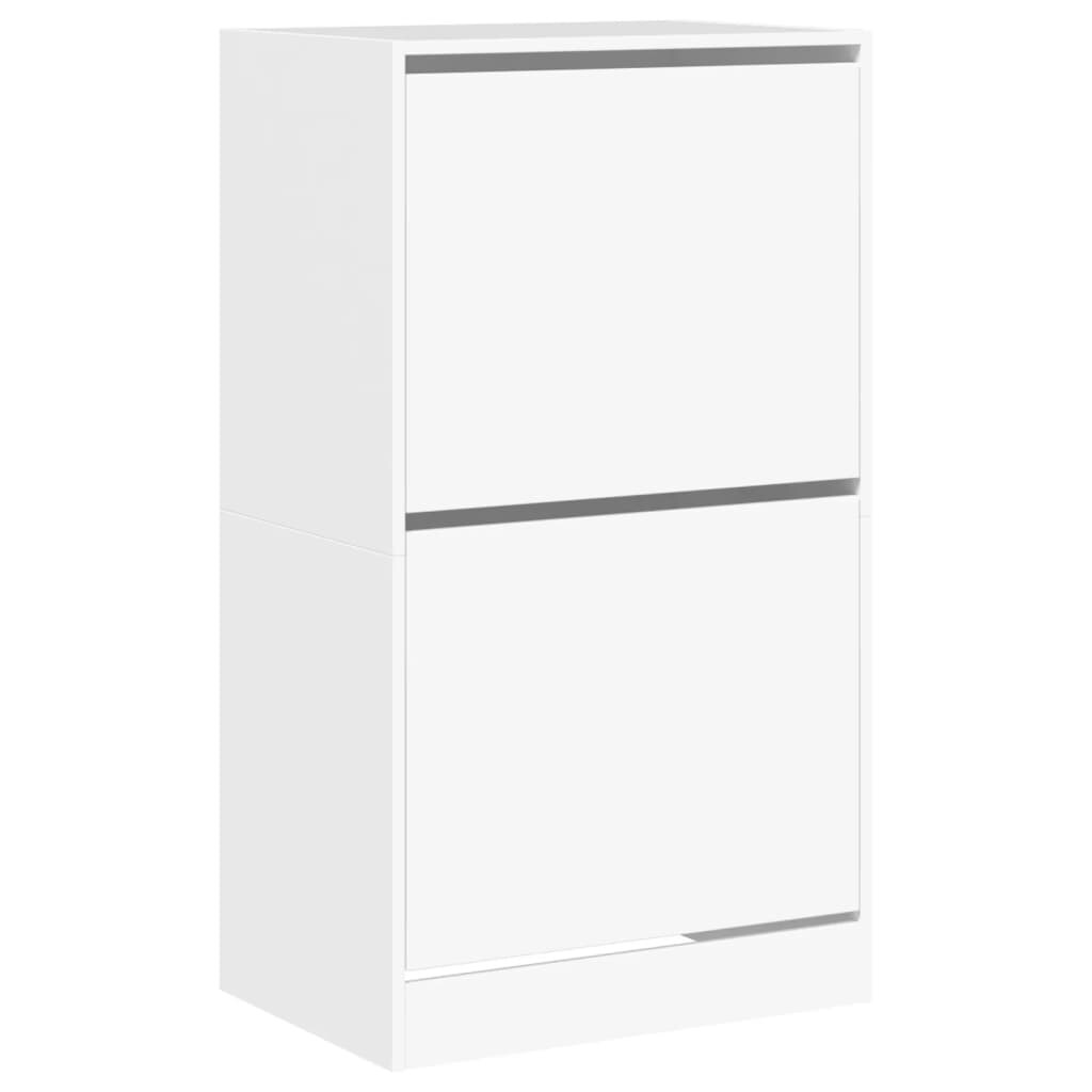 vidaXL Schuhschrank mit 2 Klappen Weiß 60x42x108 cm Image