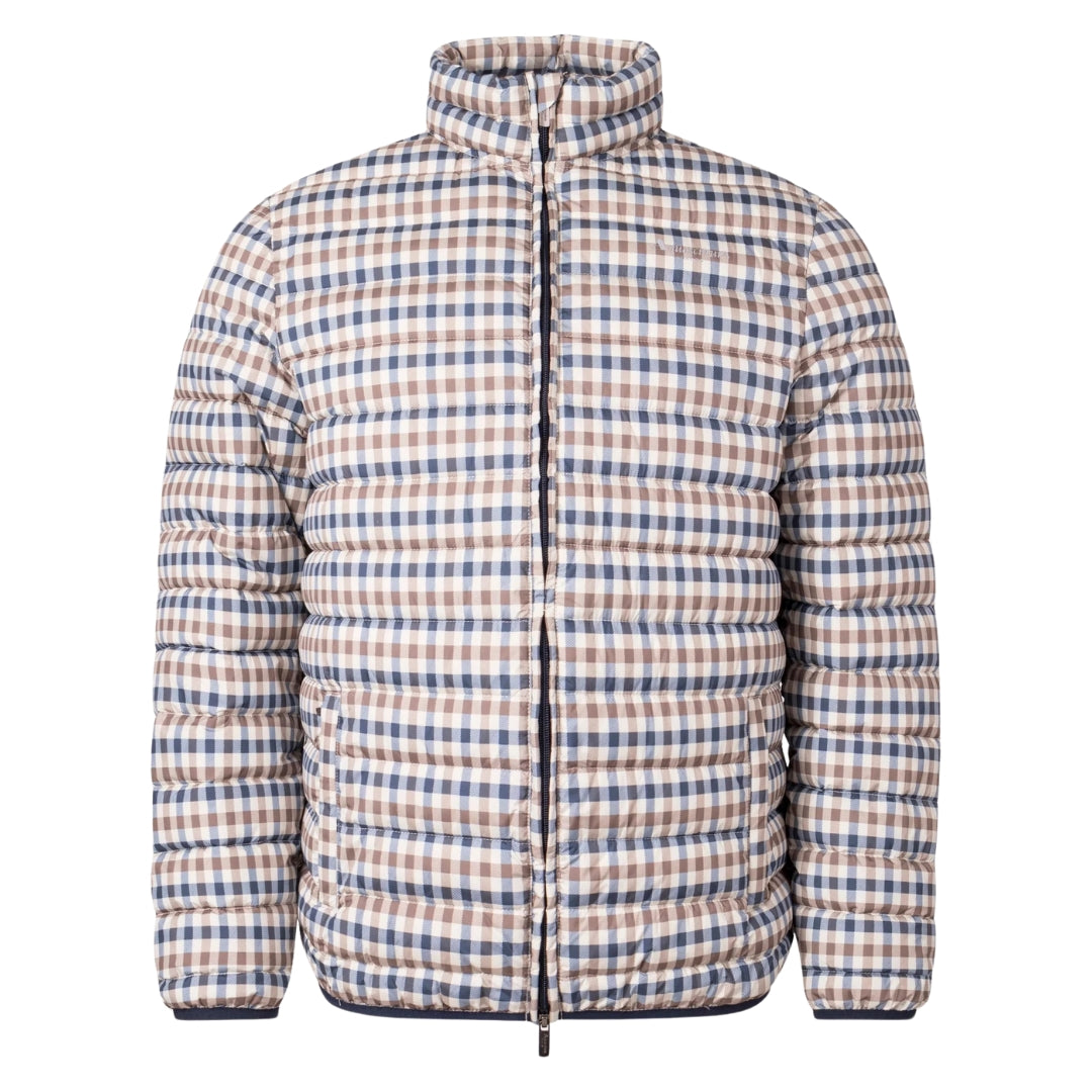 Aquascutum Active 100GR Jacke mit Stehkragen und beigefarbenem Karomuster