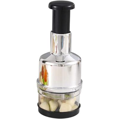 Ersandy - Knoblauch-Zwiebelzerkleinerer, manueller Gemüsezerkleinerer aus Edelstahl, manuelle Image