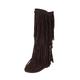 Generisch Women's Knee-High Boots with Heel - Cowboy Boots Women's Brown Suede Slip Boots Fringe Over Knee Boots Wedge Heel Long Shaft Boots Non-Slip Riding Boots Round Toe Winter Boots, Brown5, 10 UK