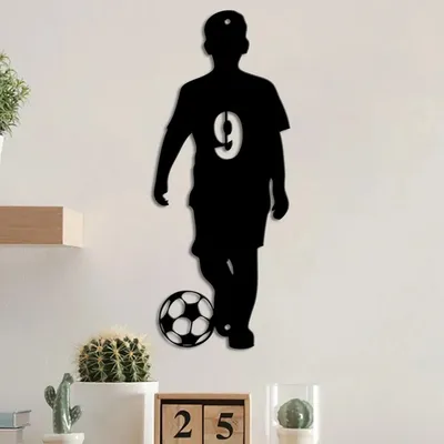 Personalisierter Namens-Fußballspieler-Wandaufkleber, personalisierter Jungenname, Fußball-Wandaufkleber, personalisierter Fußballspieler mit Jungennamen Image