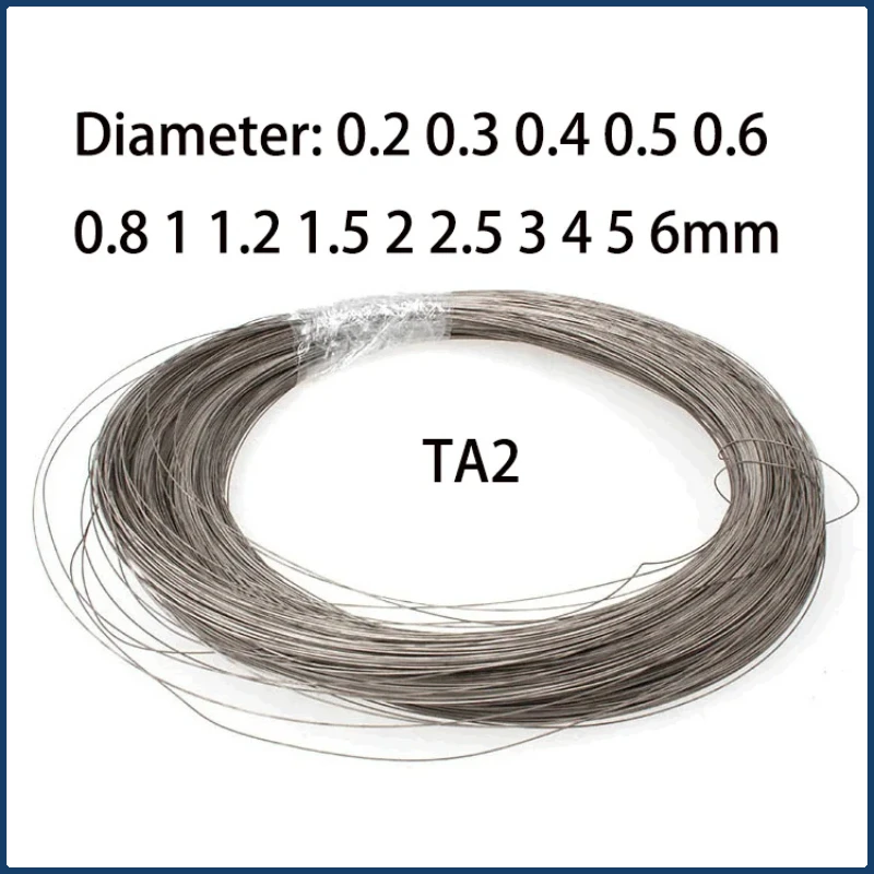 1/5Meter Pure Titanium Wire TA2 Ti Wire Diameter 0.2 0.3 0.4 0.5 0.6 0.8 1 1.2 1.5 2 2.5 3 4 5 6mm Coiled Metal Line