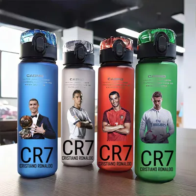 Cristiano Ronaldo Dos Santos Aveiro Water Cup 560ML Four-color Portable Sports Outdoor Camping Football Star Water Bottle CR7