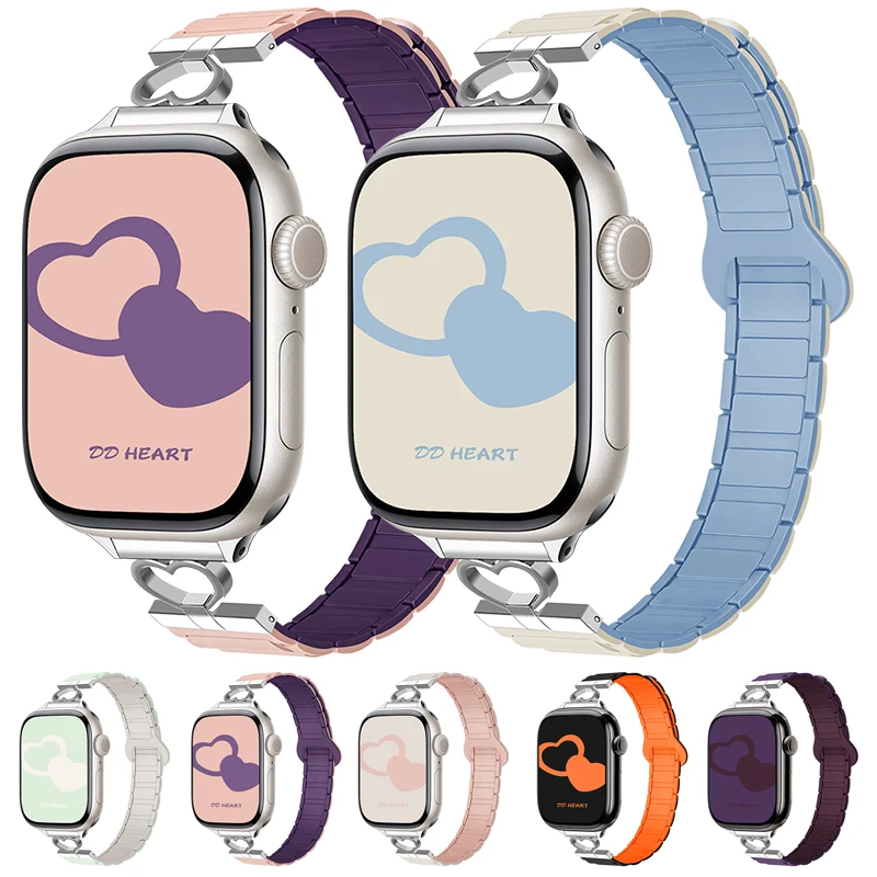 Magnetarmband für Apple Watch-Armbänder 45 mm 38 mm 49 mm 40 42 41 mm Silikon-Sportarmband iWatch-Serie Ultra 10 9 8 6 5 7 SE 44 mm Image