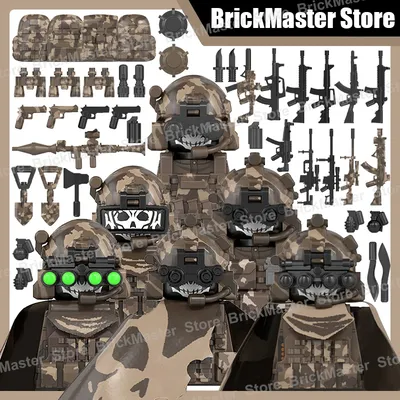 MOC Stadt Militär Geist Special Forces Bausteine Krieg Soldat Figuren Armee Sniper Rüstung Mantel Helm Pistolen Ziegel Spielzeug Geschenke Image
