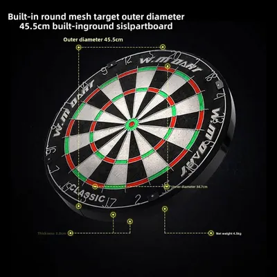 18-Zoll-Dartbox-Set mit Scharnier, Wettbewerbs- und Trainingsset für Erwachsene, komplettes Set aus Dartzielen und Darts Image