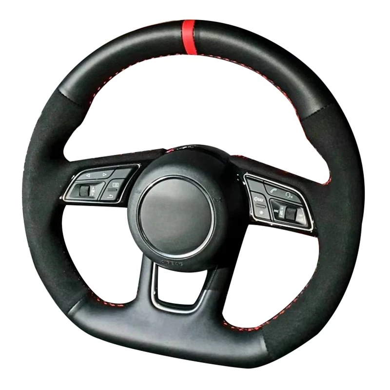 Handgenähte Anti-Rutsch-Auto-Lenkradabdeckung, rutschfestes Autozubehör für Audi A4l A6l A3 A5 Q5l Q3 Q7 A8 TT Q2l Image