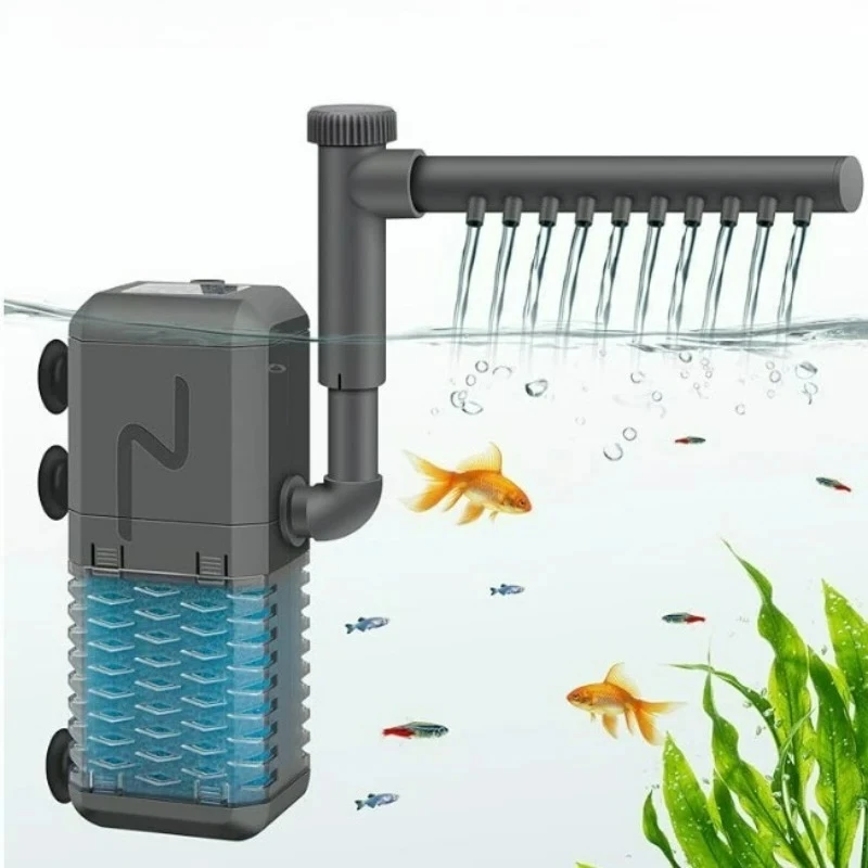 3-IN-1 Innere Filterpumpe für Aquarien, Silent Wave-Maker, tauchfähige Aquarienfilter, Luftsauerstoffbelüfter für Salzwasser und Süßwasser Image