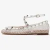 Neue Garn Mesh Wasser Diamant Niet flachen Boden Einzels chuhe schwarz weiß Punk-Stil Ballett Mode Frauen Schuhe 44 hand gefertigte Schuhe