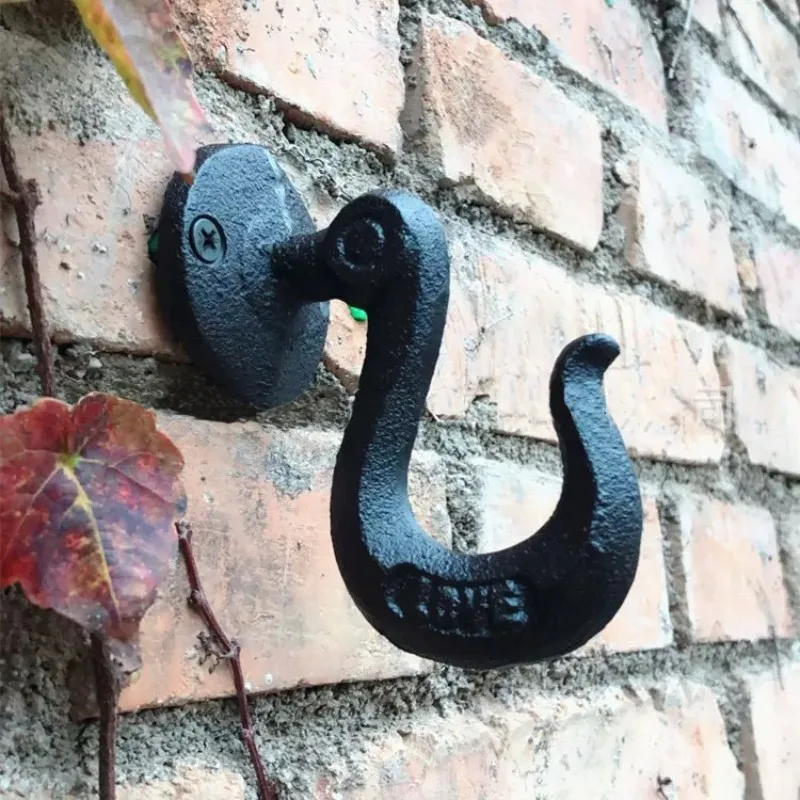 Industrieller Retro-Kleiderhaken aus Gusseisen im amerikanischen Stil zum Aufhängen, kreativer Wandhaken im Industriestil, Mantel- und Huthaken