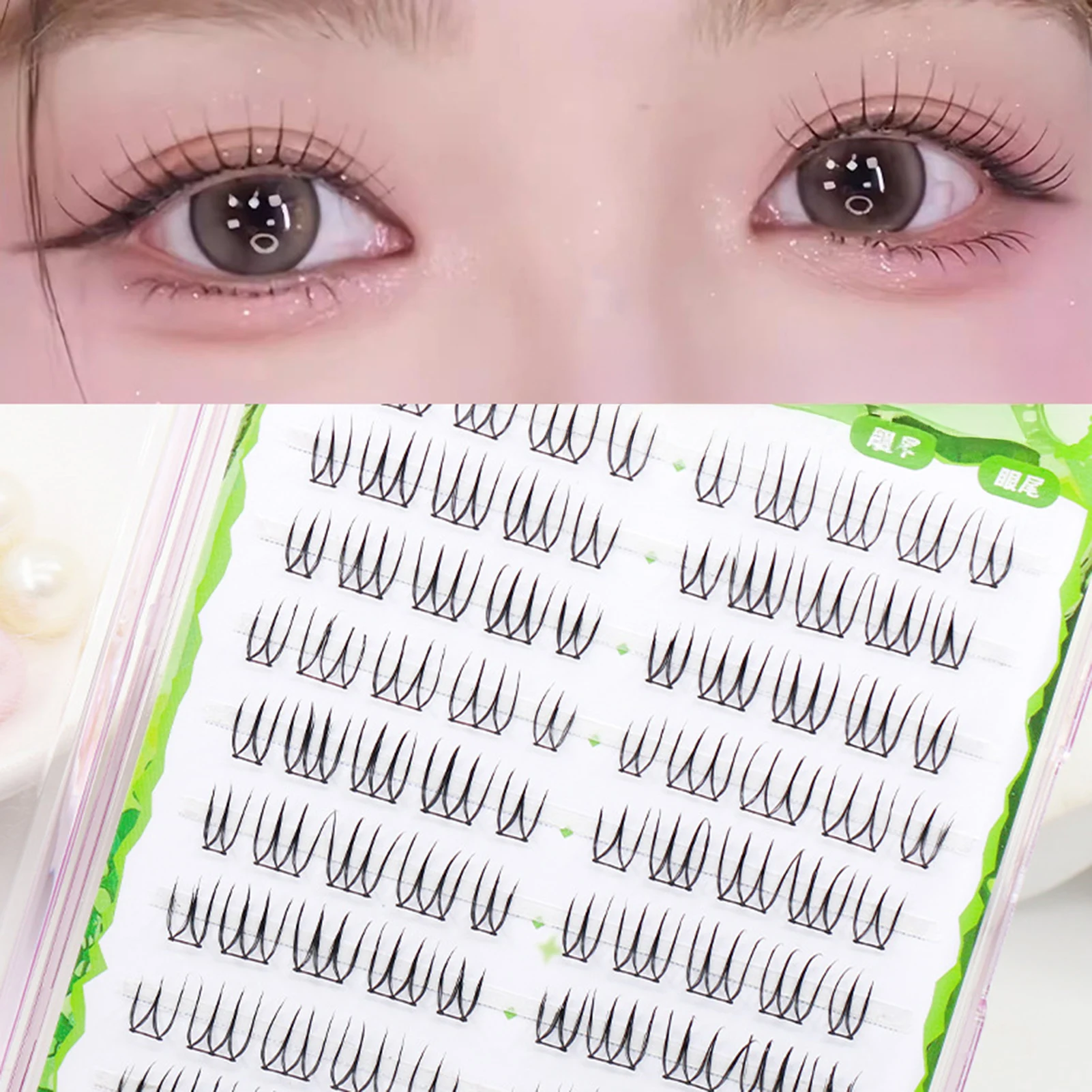 10 Reihen einzelne Wimpern 7–11 mm Cluster-Wimpern KPOP koreanische Mode natürliche falsche Wimpern Verlängerung Make-up-Tools Image