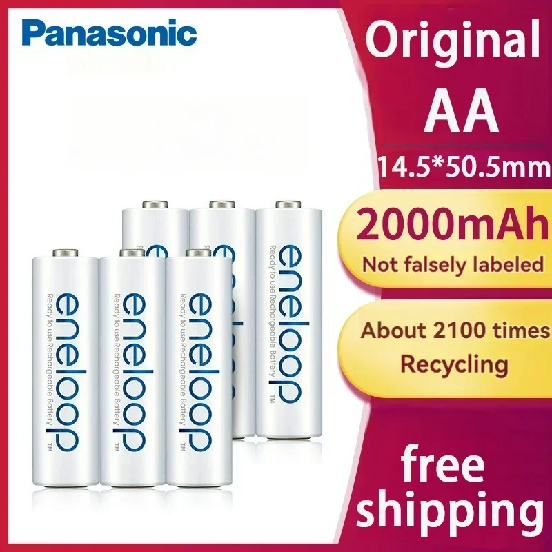 Panasonic Eneloop Original AA AAA wiederaufladbarer Akku 1,2 V 1900 mAh 800 mAh vorgeladener NiMH geeignet für Taschenlampen-Kameraspielzeug Image