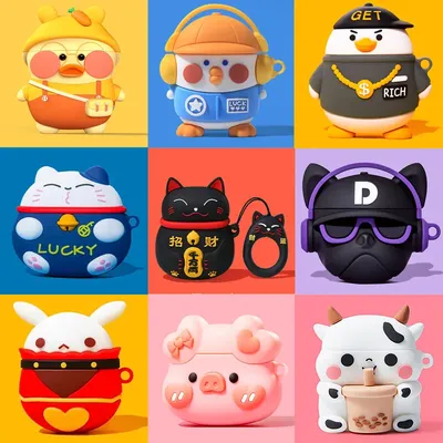 Lucky Cat Lovely Hülle für Airpods Pro 2, japanischer Stil, Kopfhörerhülle für Apple Airpods 1 2 3, Abdeckung für AirPods Pro 2 Hülle Image