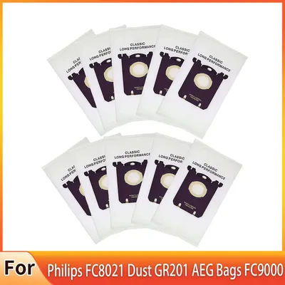 10 Teile/los Staubbeutel für Electrolux E201B für Philips FC8021 Staub GR201 AEG Taschen FC9000 FC9049 HR8500 HR8350 FC9150 Image